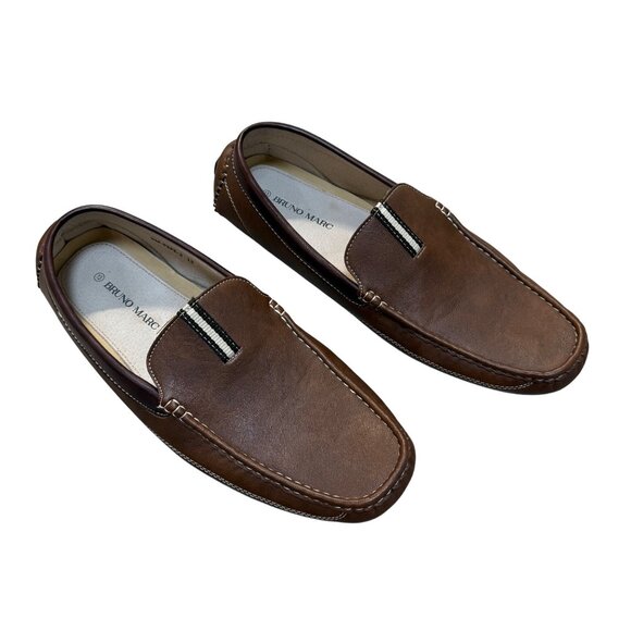 Bruno Marc Driving Moccasins Loafers Mens 13 Brown Slip On Shoes Italian Style - Picture 5 of 15